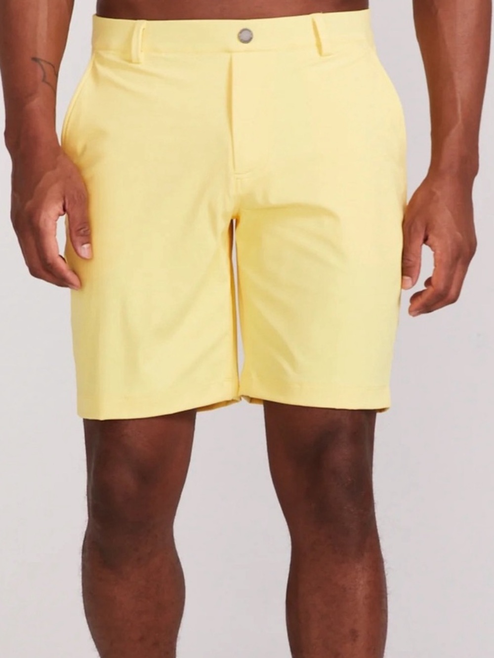 Redvanly Men's Hanover Pull-On Golf Shorts 9" Inseam Sun Yellow Stretch Size  XL